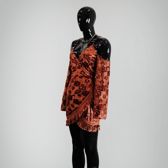 Boho Terracotta Lace Trim Dress Medium ✨ Perfect for Layering! - Picture 2 of 6